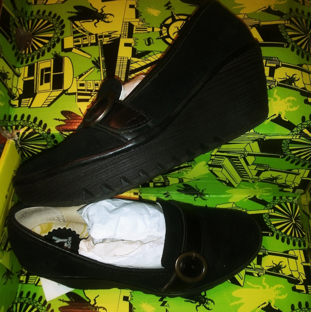 New Fly London suede wedge